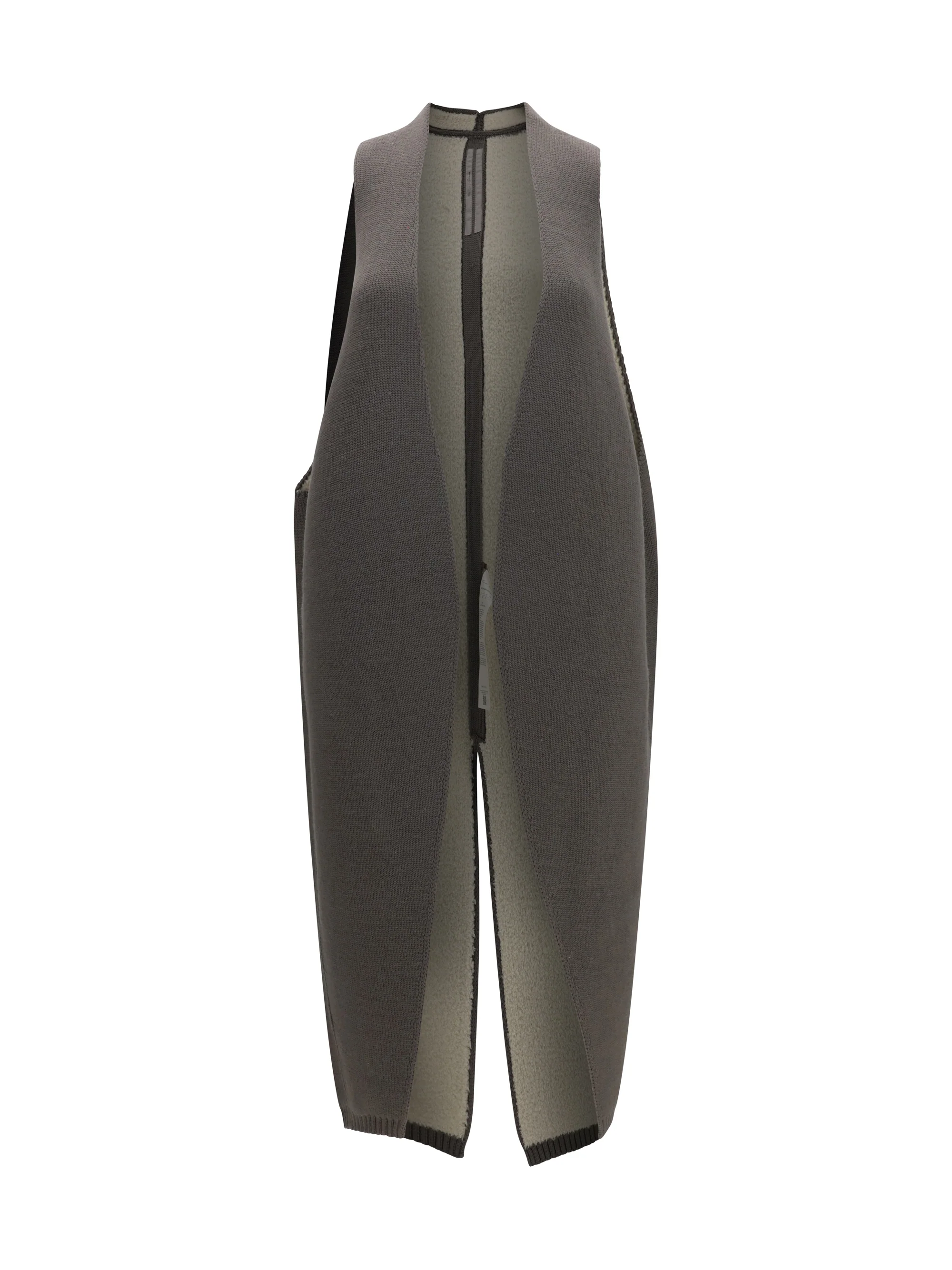 RICK OWENS M long wool and shearling vest