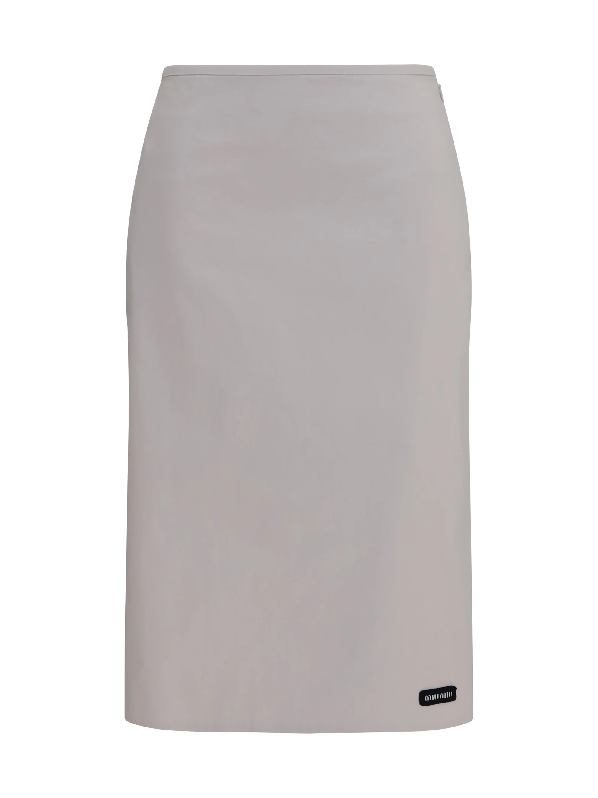 stretch cotton-blend midi skirt