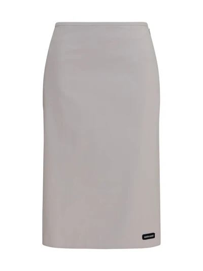 stretch cotton-blend midi skirt
