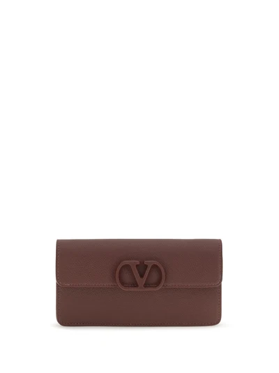 vlogo signature grainy calfskin chain wallet