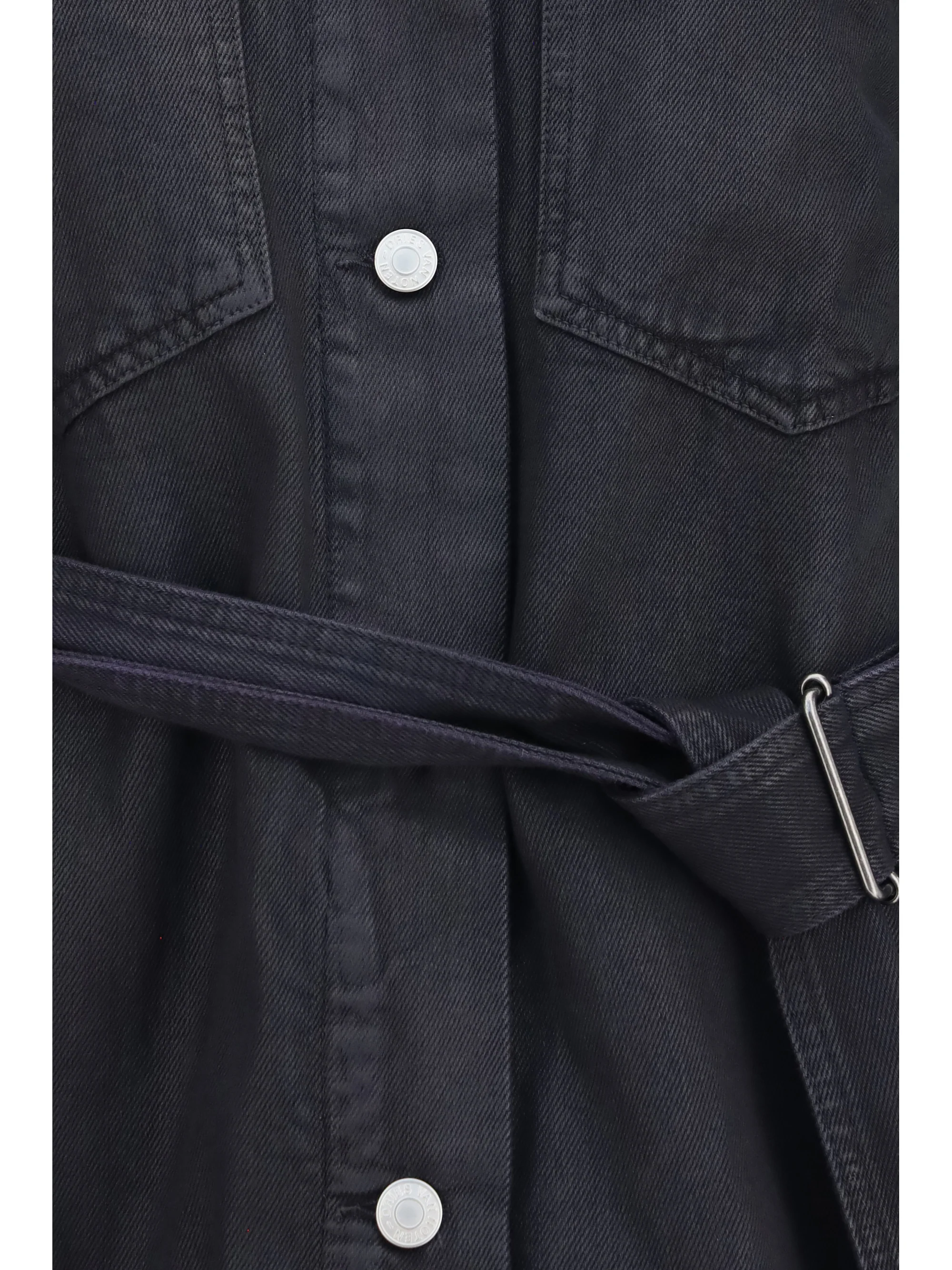 cropped cotton jacket with belt