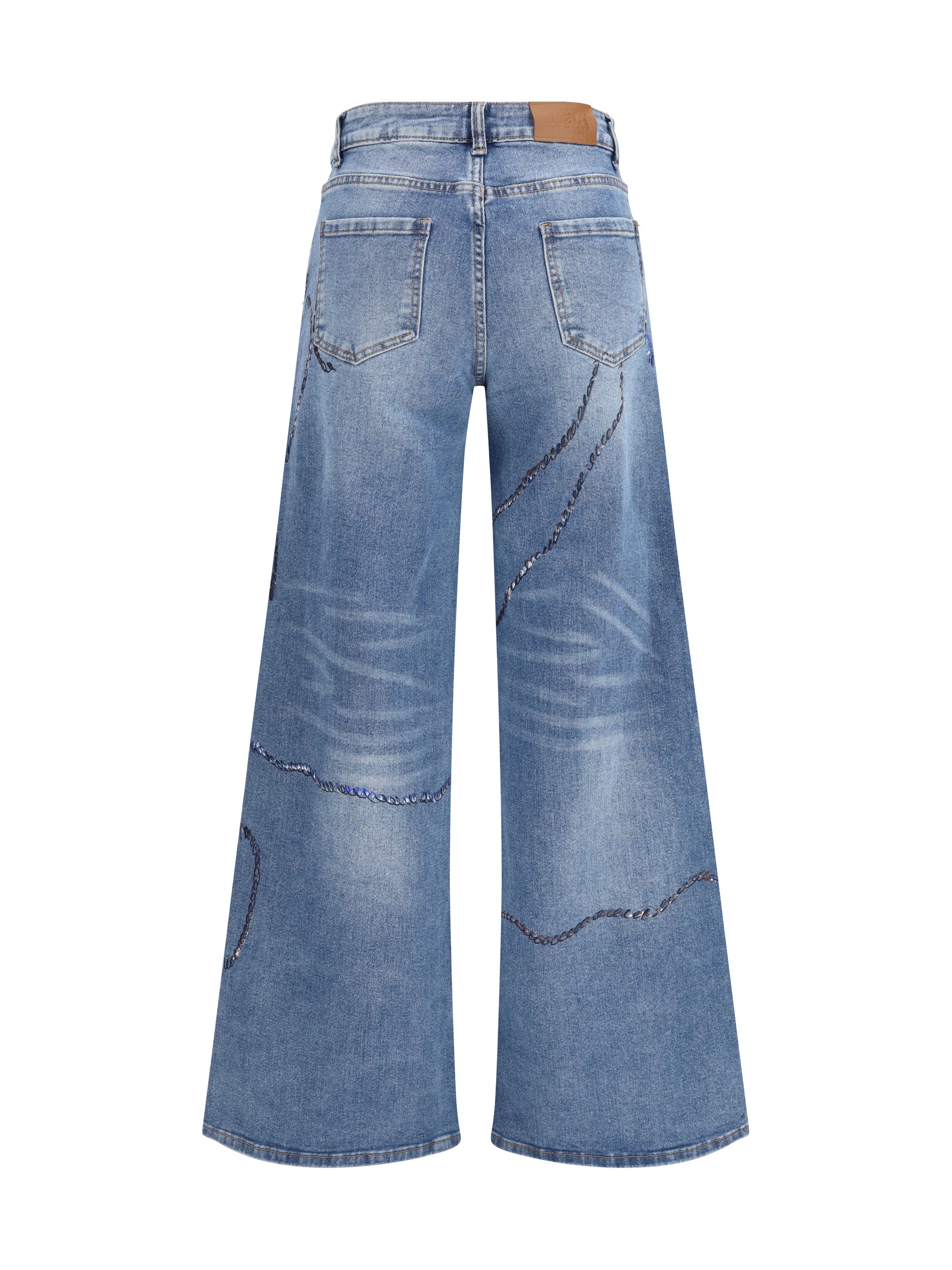 palazzo long painted jeans in regular fit