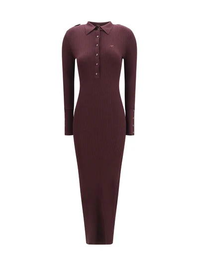 rib knit polo long dress