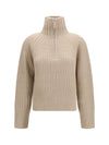 ribbed troyer sweater with zip