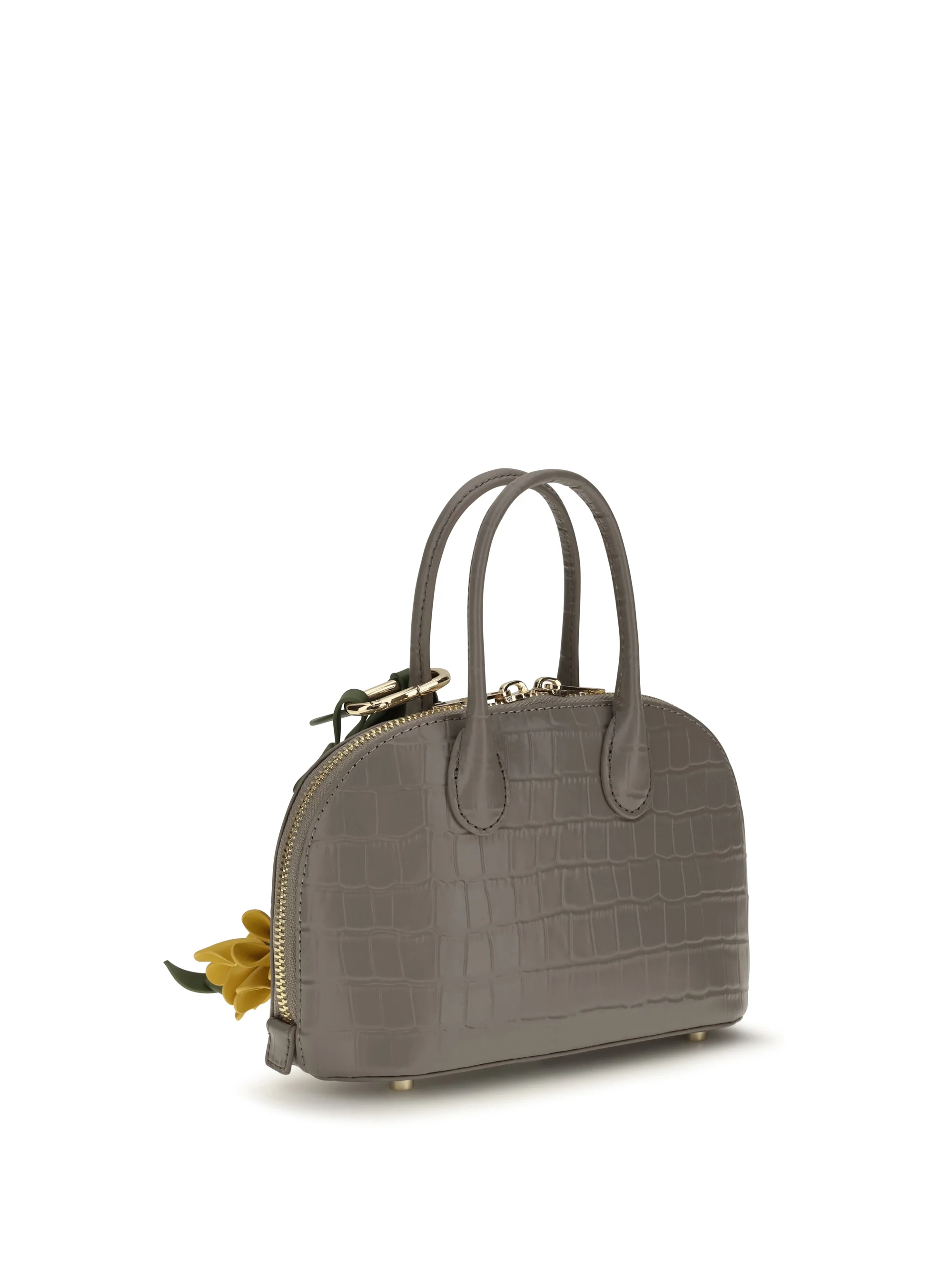 toast crocodile-effect leather handbag