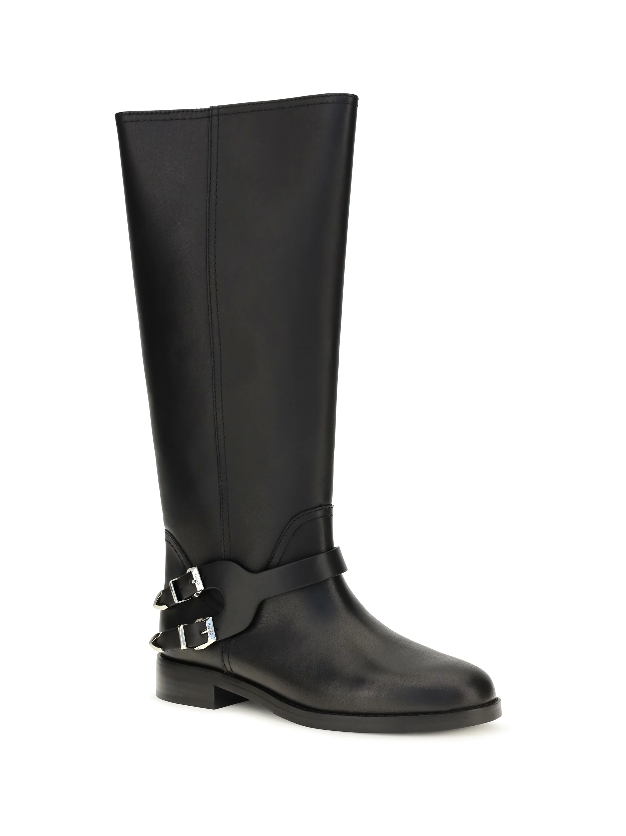 leather boots with buckle