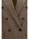 checked double-breasted blazer