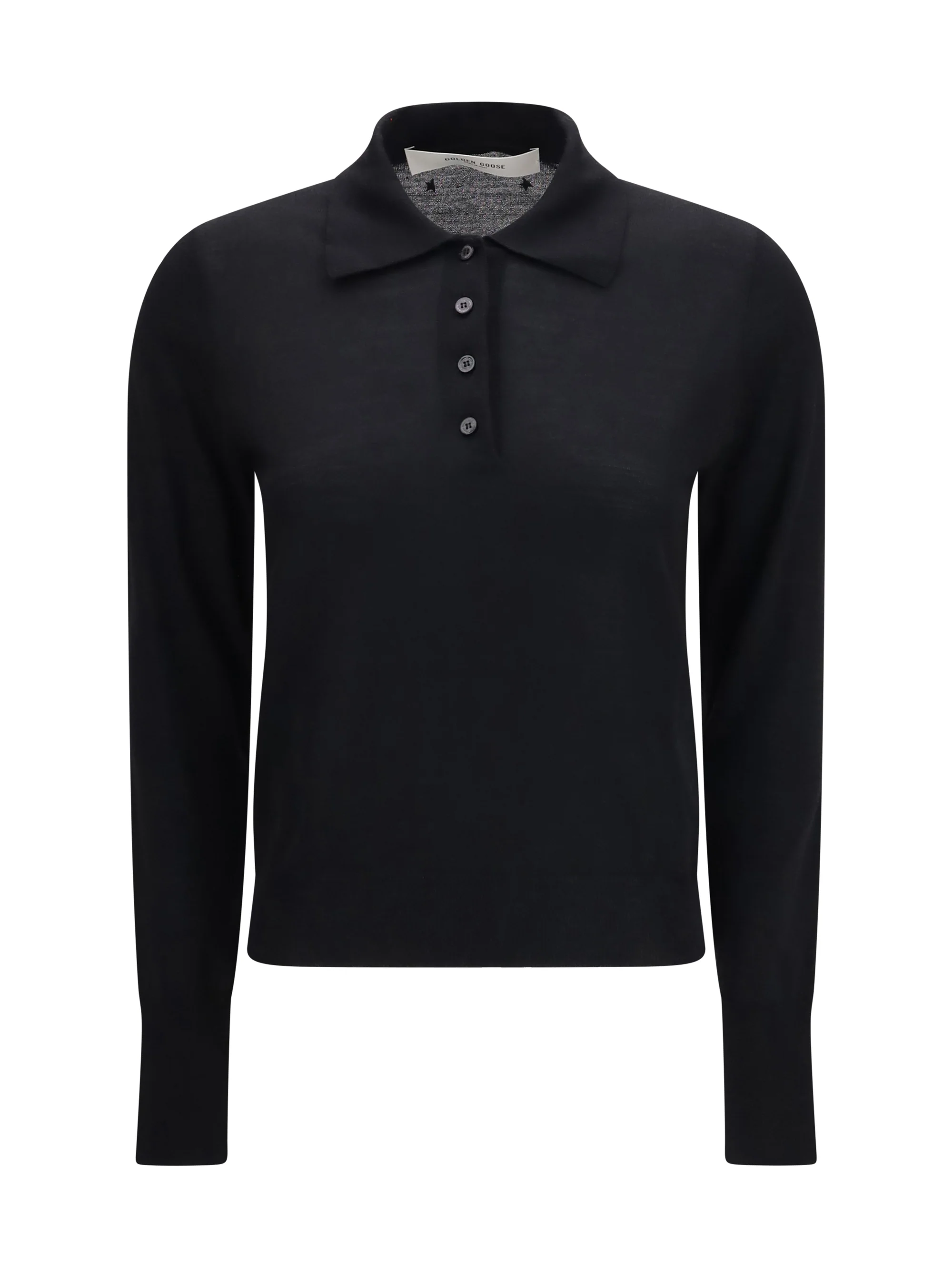 long sleeve merino wool polo