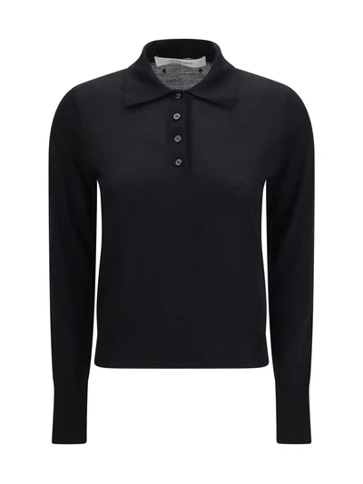 long sleeve merino wool polo