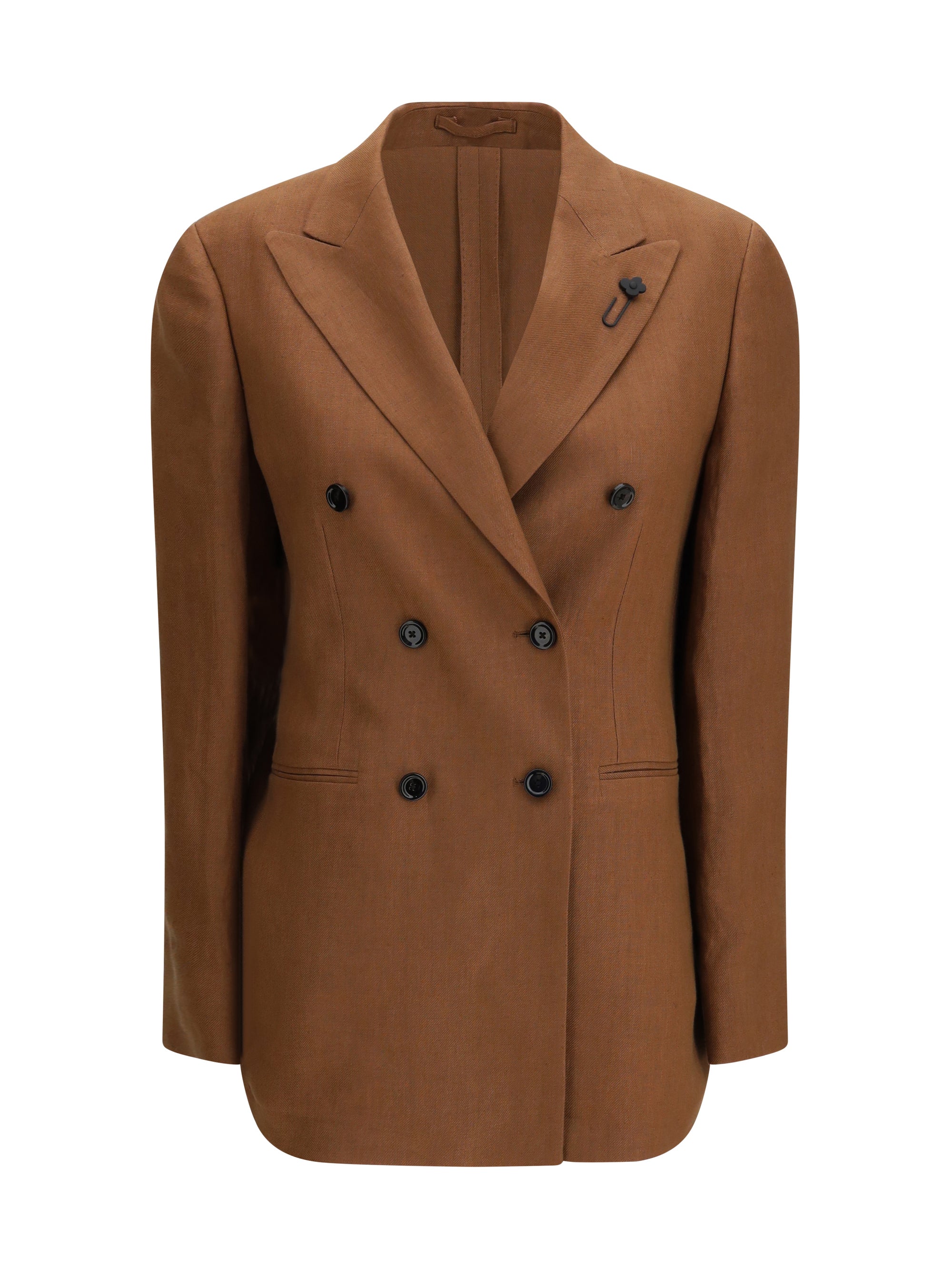 LARDINI 40 double-breasted linen blazer 