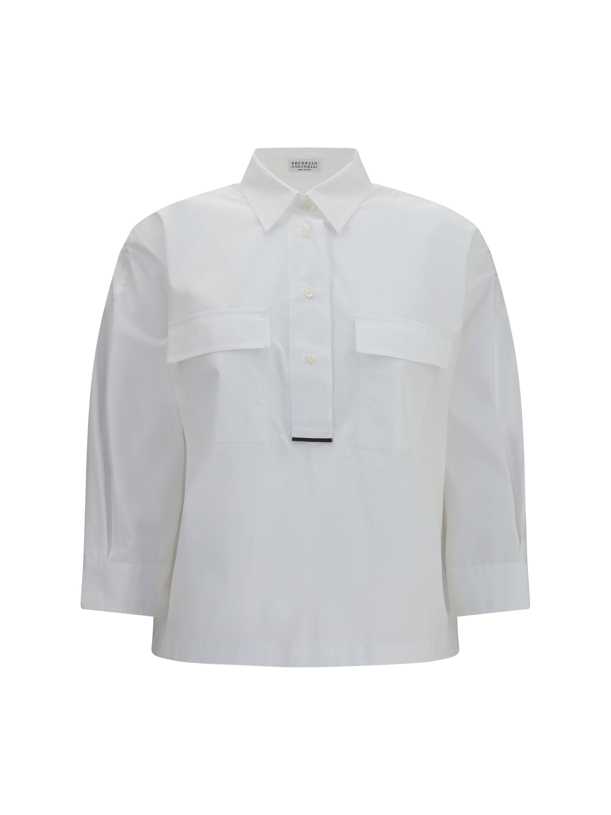 BRUNELLO CUCINELLI S cotton shirt with monili details