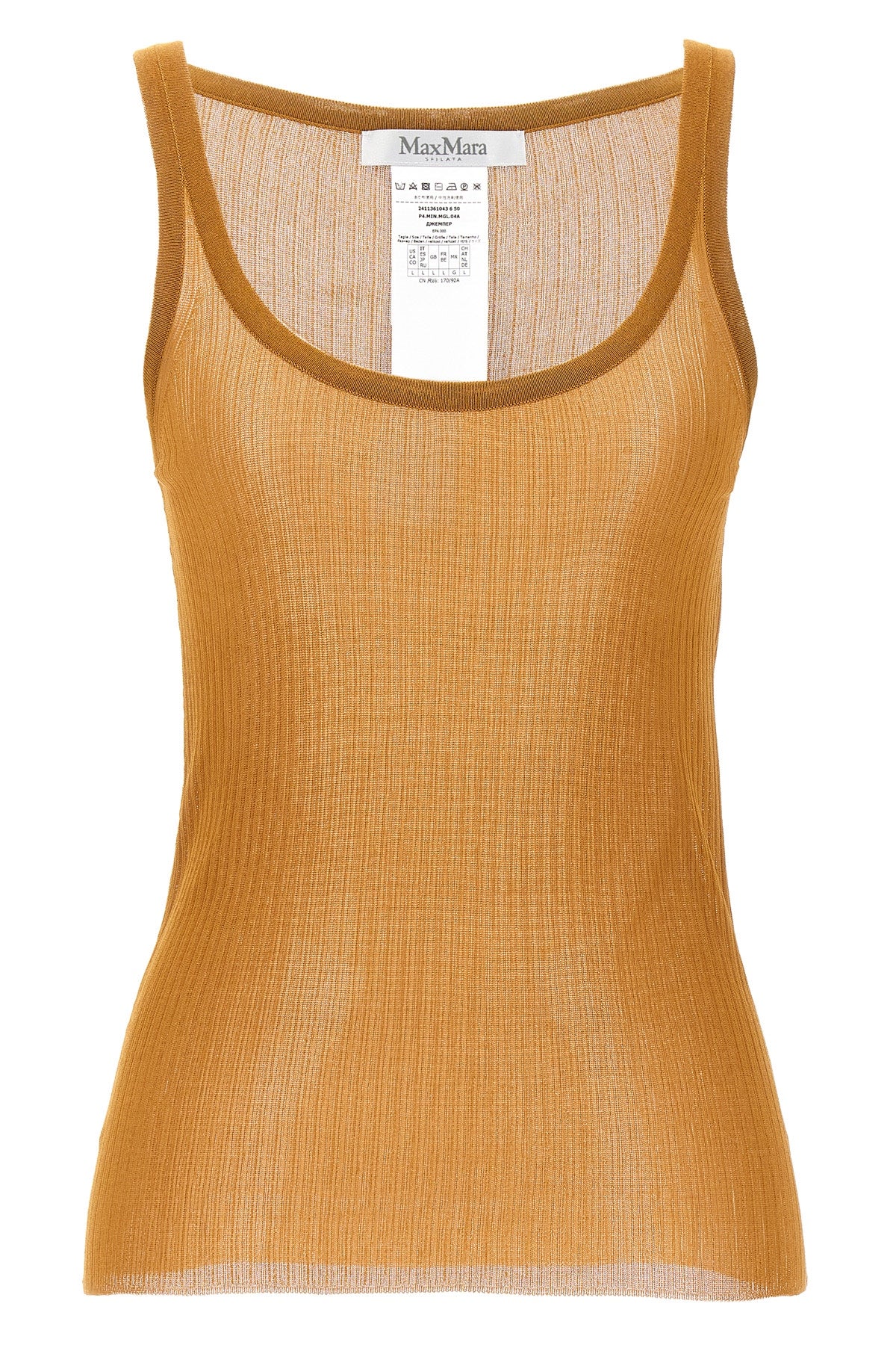 MAX MARA L bastia tank top in semi-transparent silk
