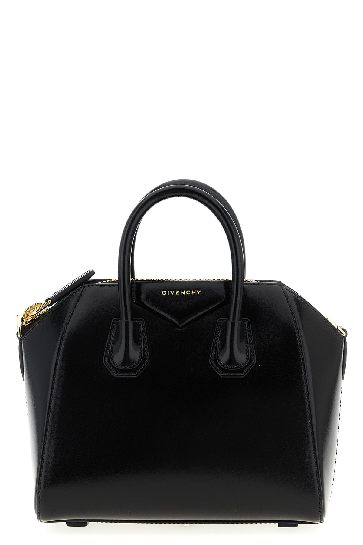 GIVENCHY OS solid color antigona mini handbag in box leather