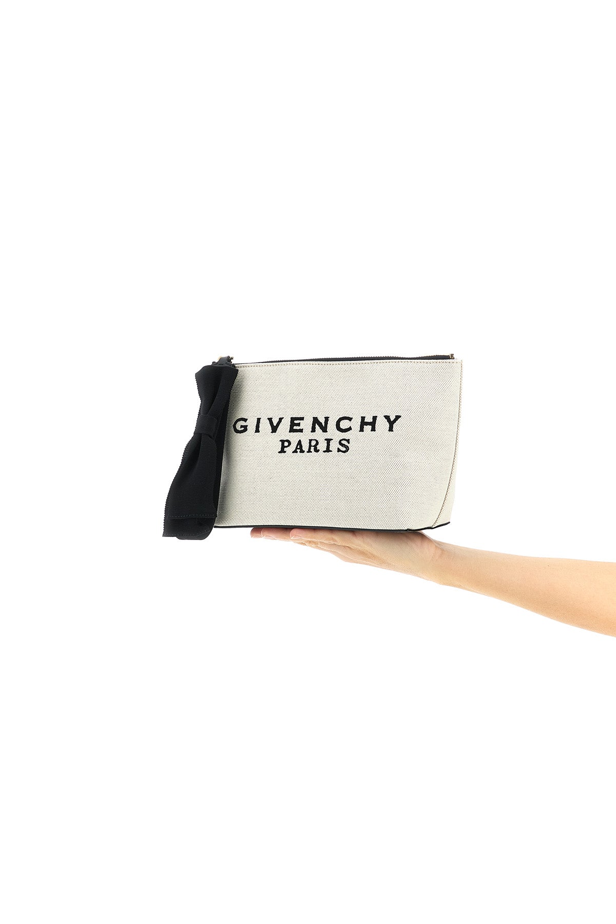 GIVENCHY OS small cotton canvas clutch bag