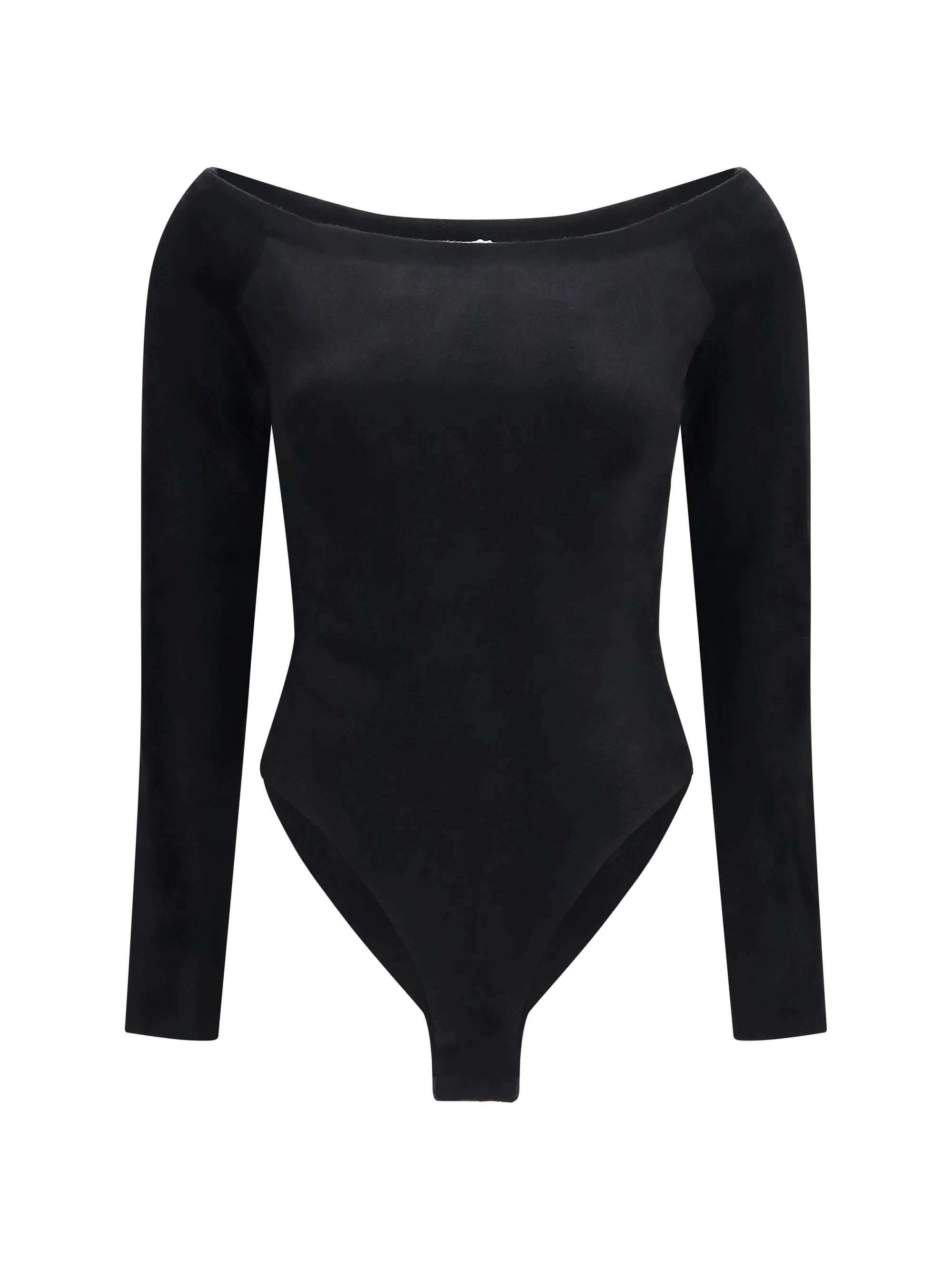 ALAIA 36 velvet off-shoulder bodysuit
