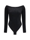 velvet off-shoulder bodysuit