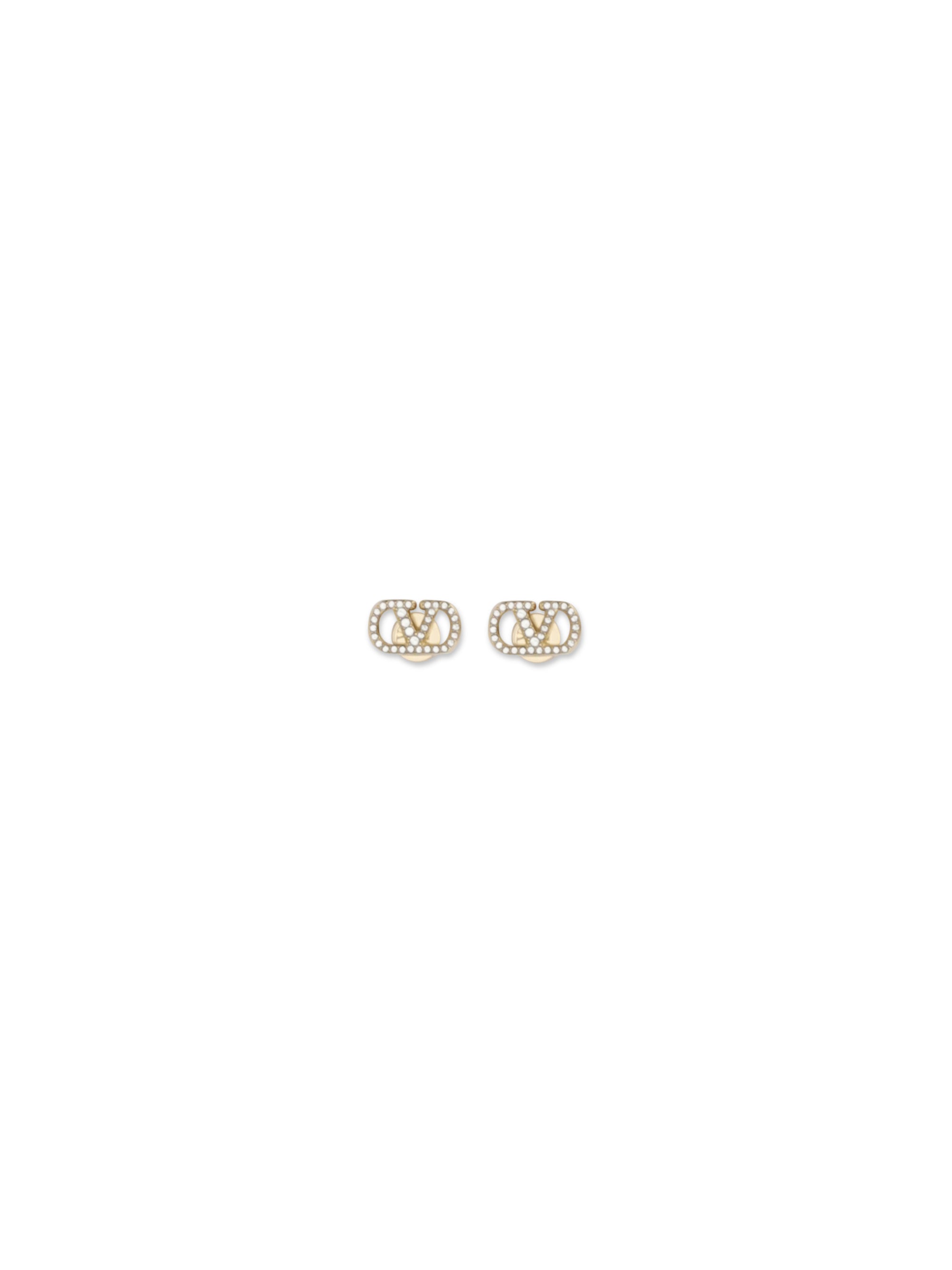 VALENTINO GARAVANI OS vlogo signature earrings in metal and swarovski crystals