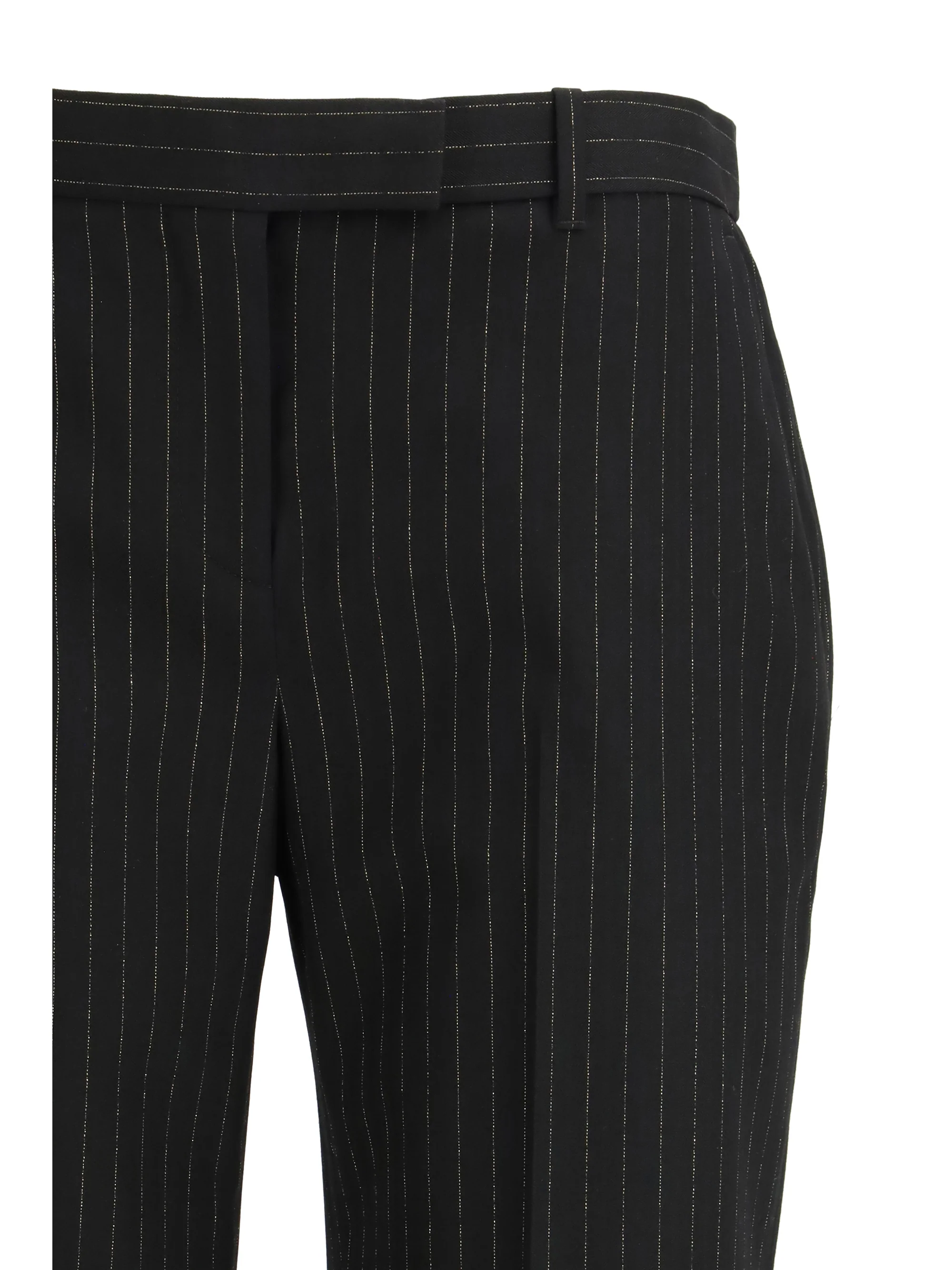 pinstriped tailored pants