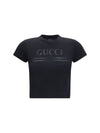 cotton jersey t-shirt with devoré detail