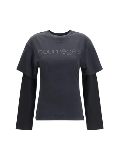 logo print double sleeves t-shirt