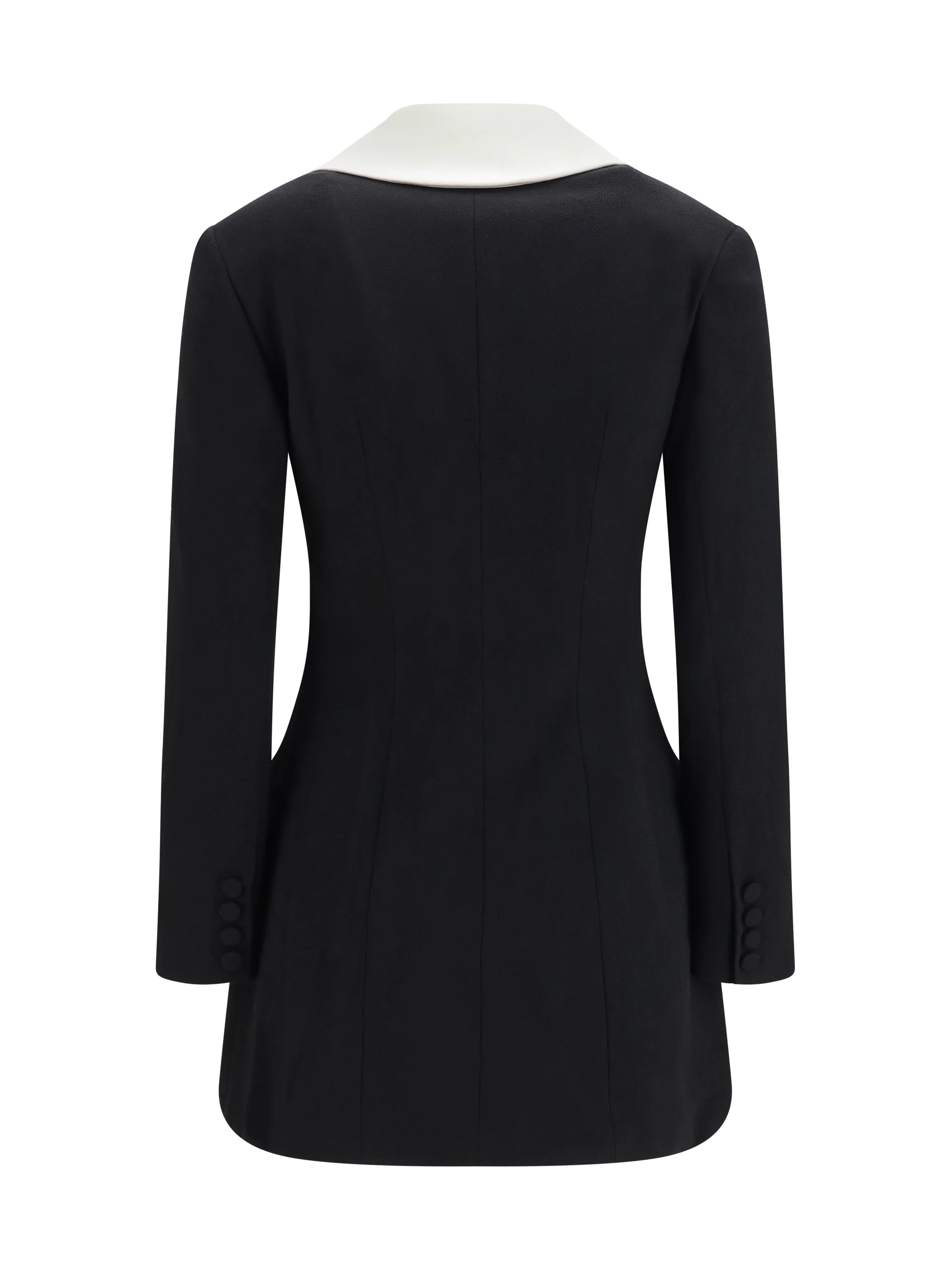 SELF-PORTRAIT 10 long double-breasted blazer with contrast neckline