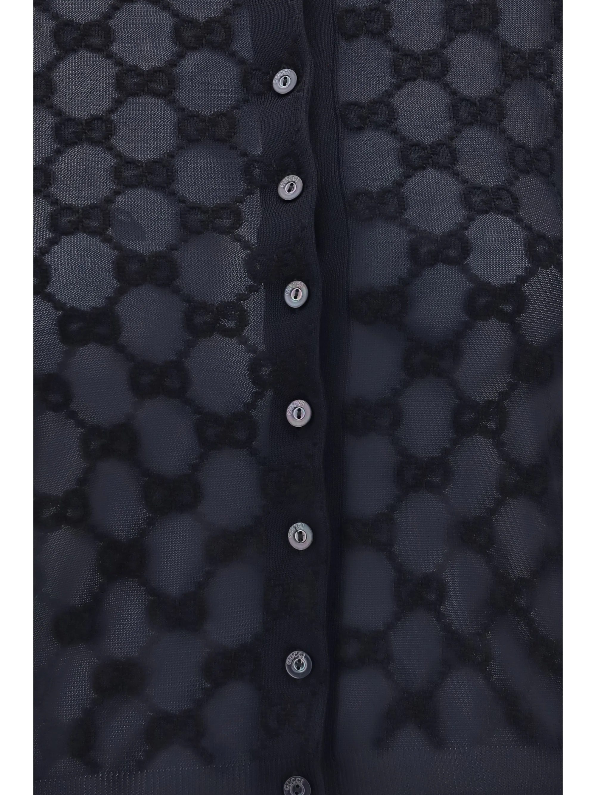 gg all-over viscose crepe cardigan