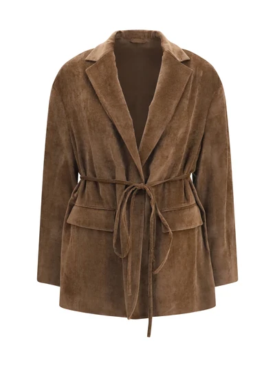 cashmere-blend jacket with drawstrings