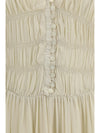 buttoned sheer long dress