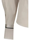 stretch cotton poplin shirt with shiny silk cuffs