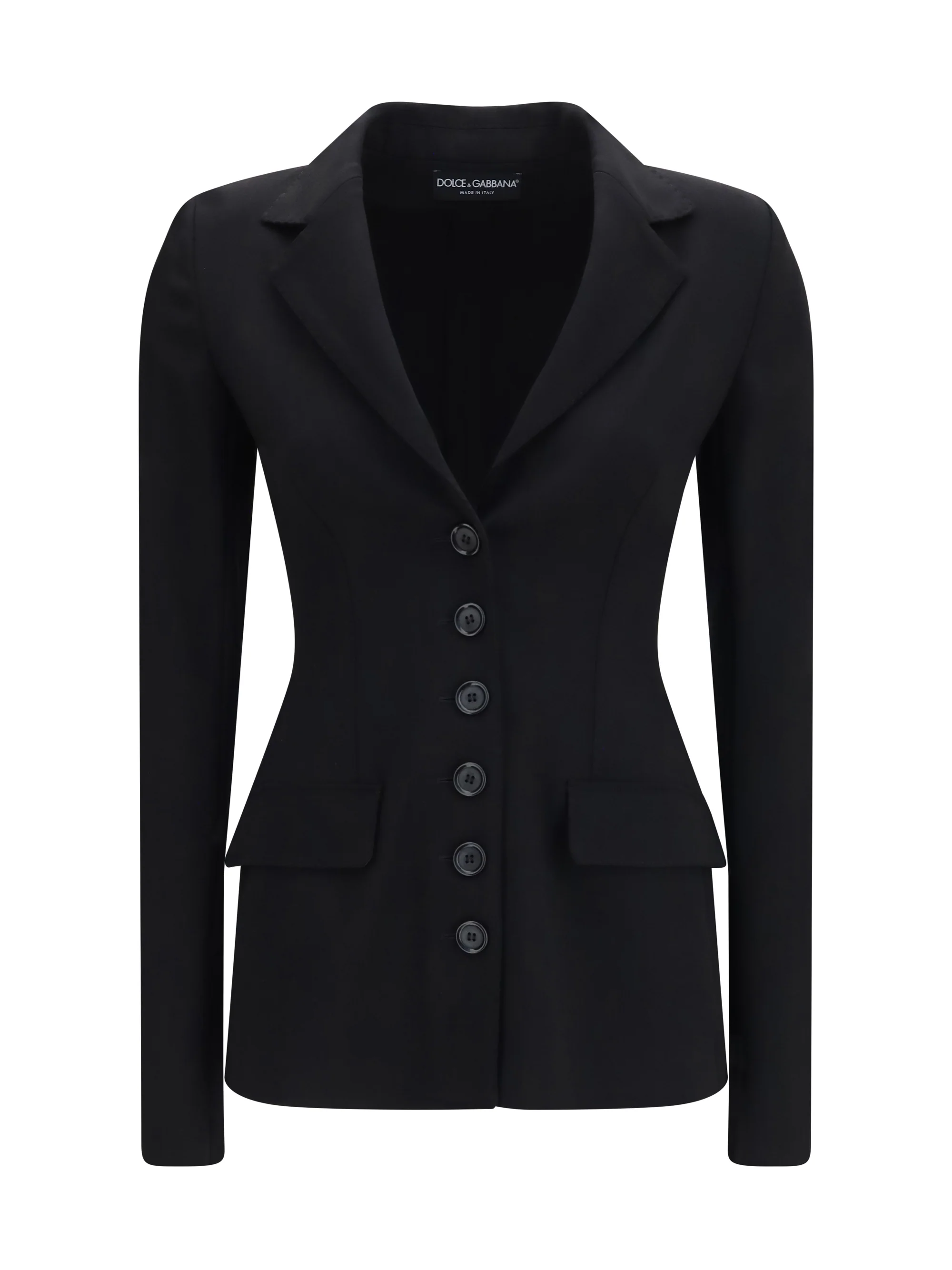 stretch wool single breasted jacket