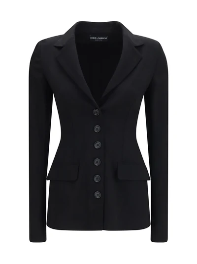stretch wool single breasted jacket
