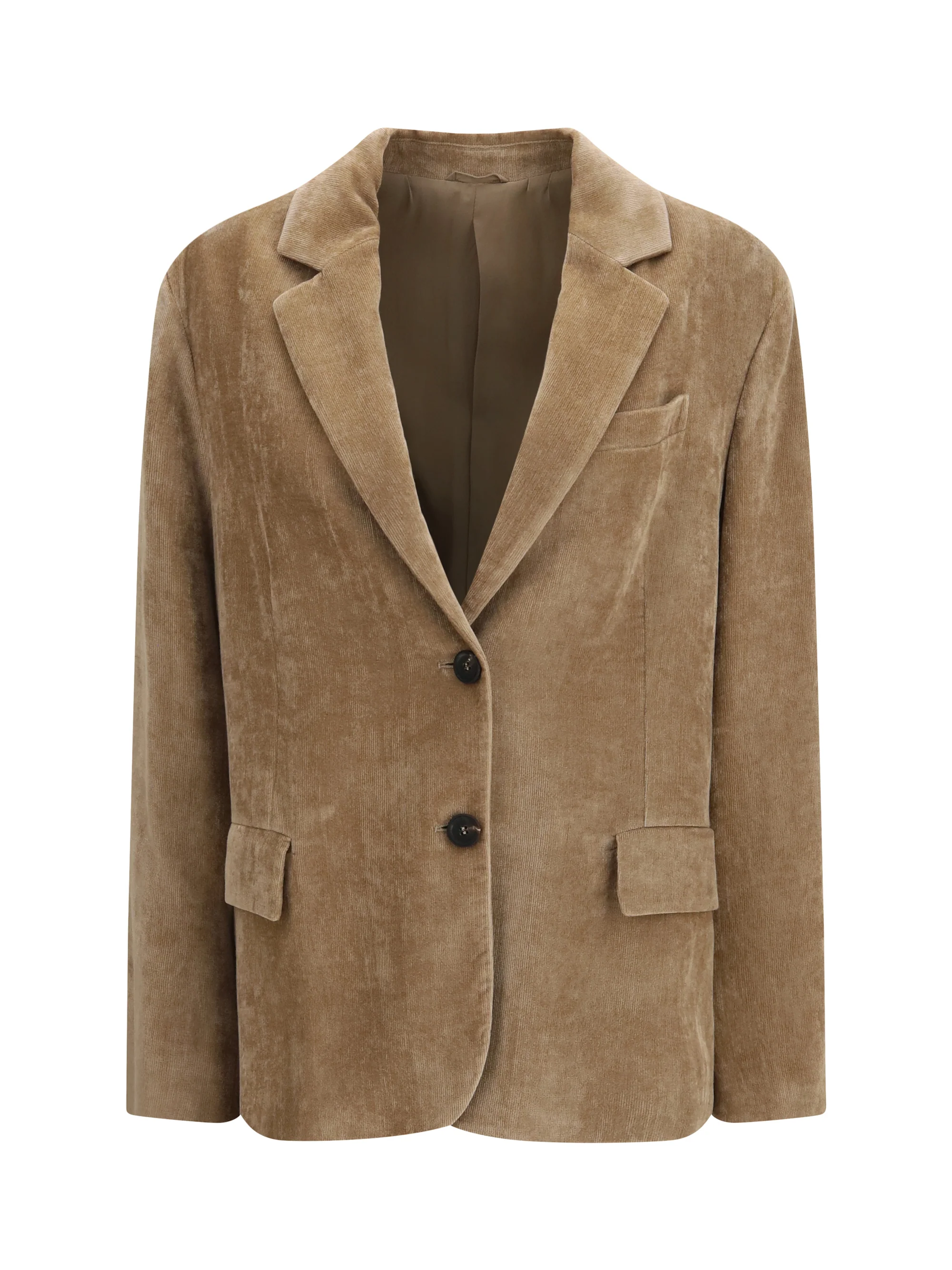 BRUNELLO CUCINELLI 38 fluid corduroy jacket with monile