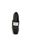 leather sliced square ballerinas