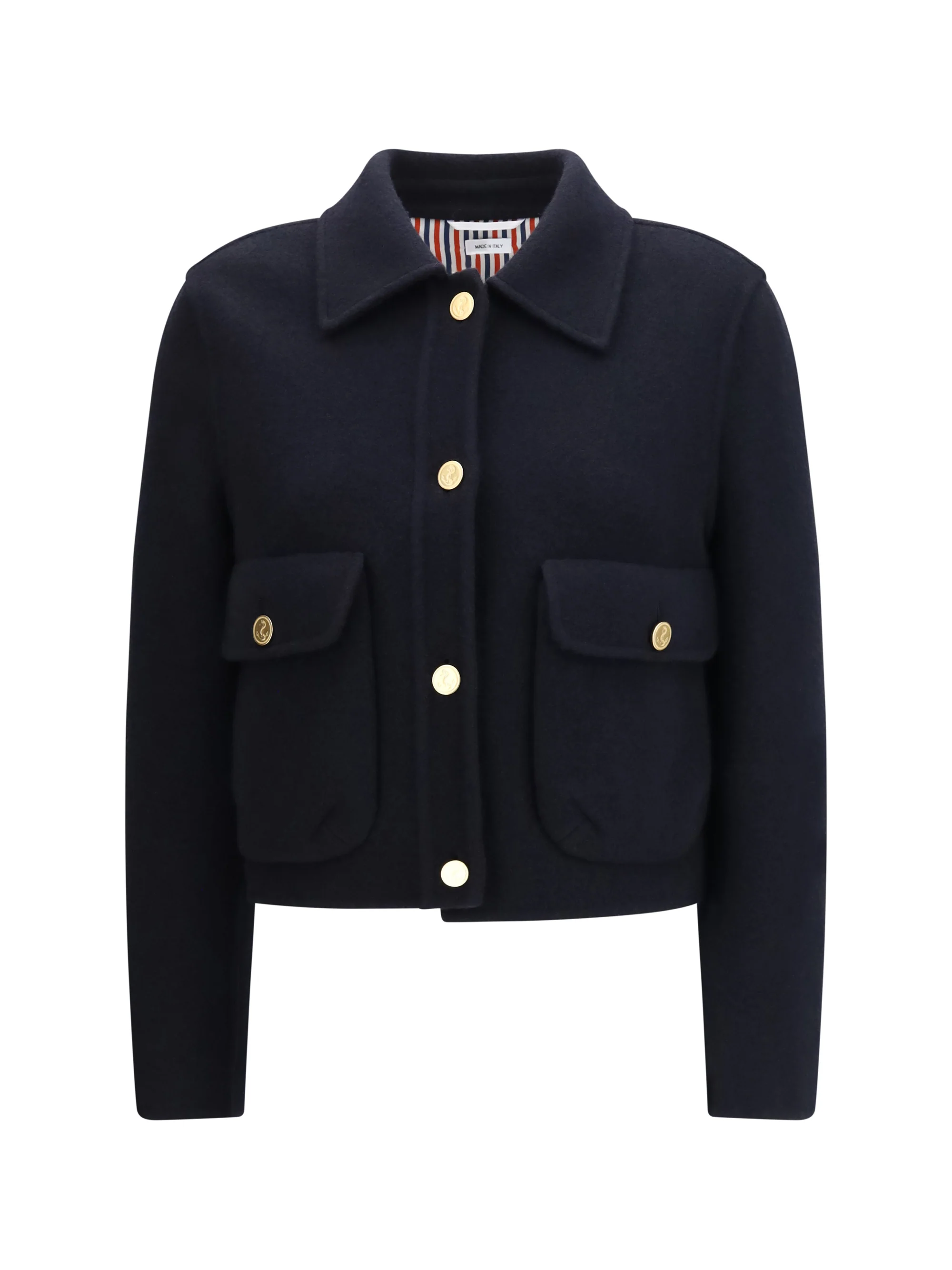 cropped virgin wool jacket