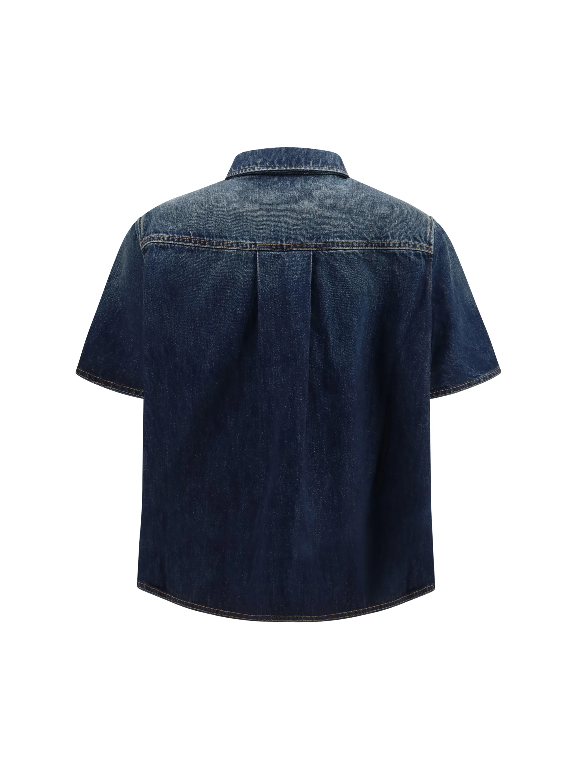 LOEWE 38 short sleeve denim trapeze shirt