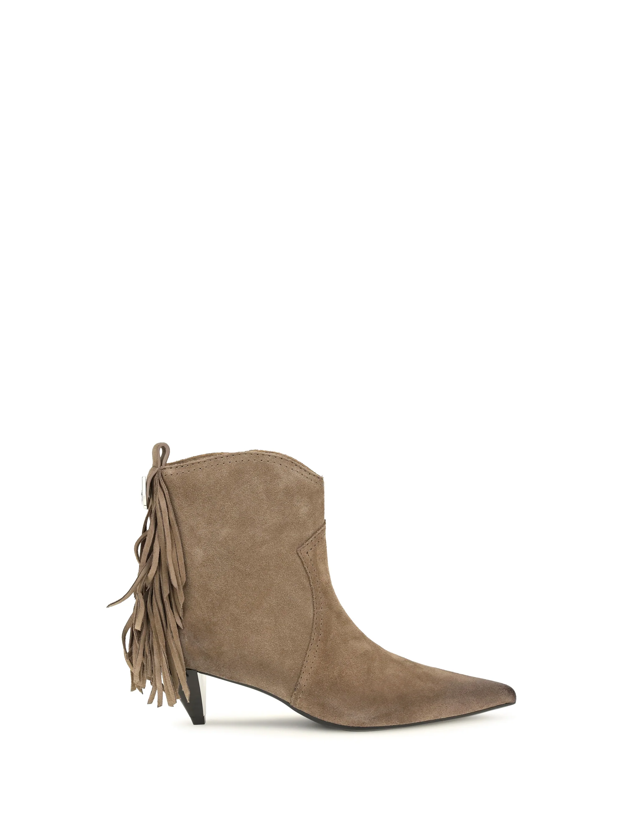 PINKO 36 suede leather didi ankle boots with fringes