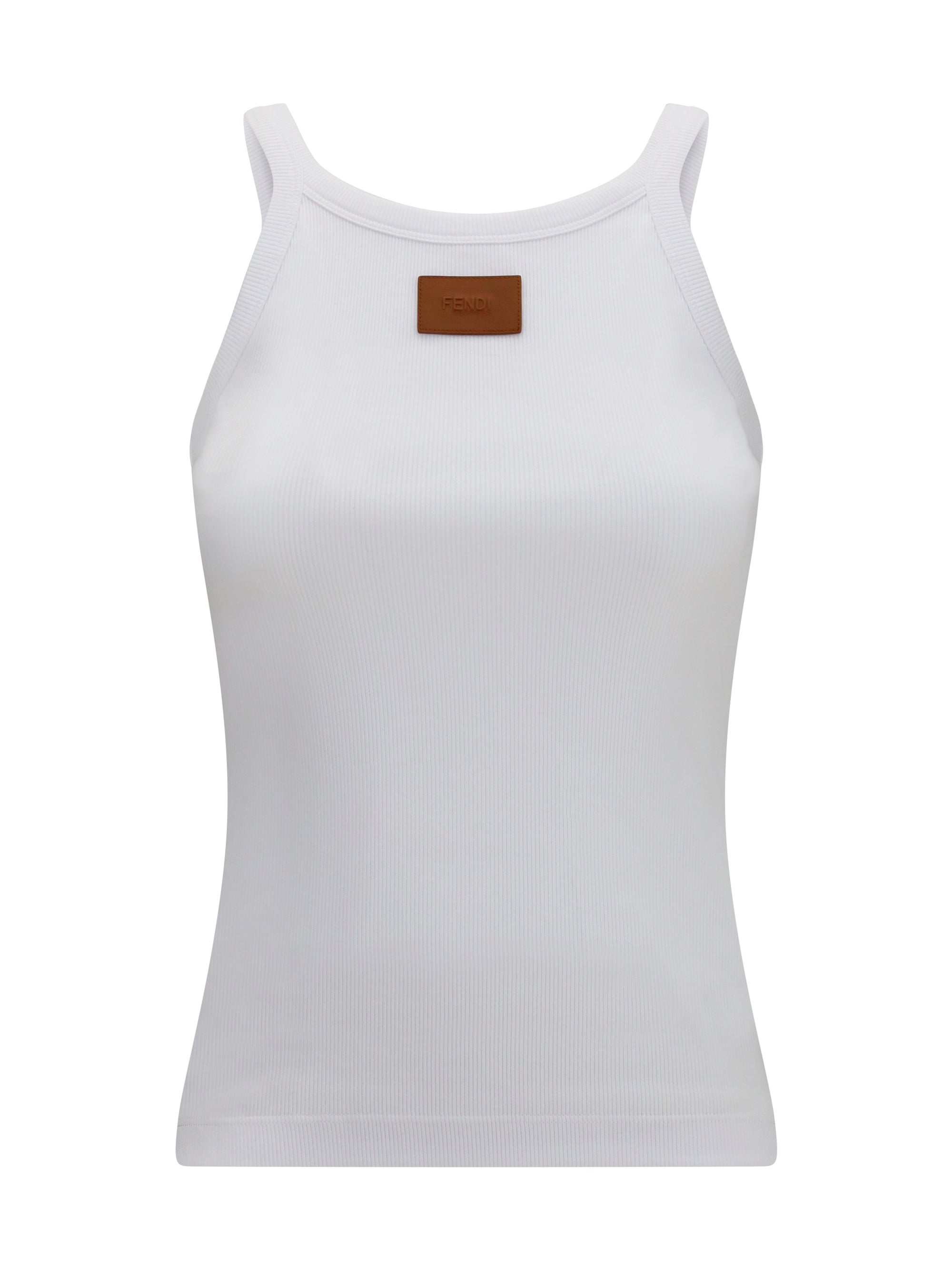 FENDI M ribbed cotton tank top