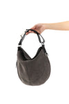 quiver clip suede shoulder bag hobo model