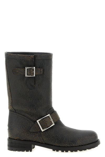 jimmy choo biker mid ankle boots redefine the codes of structured footwear thr