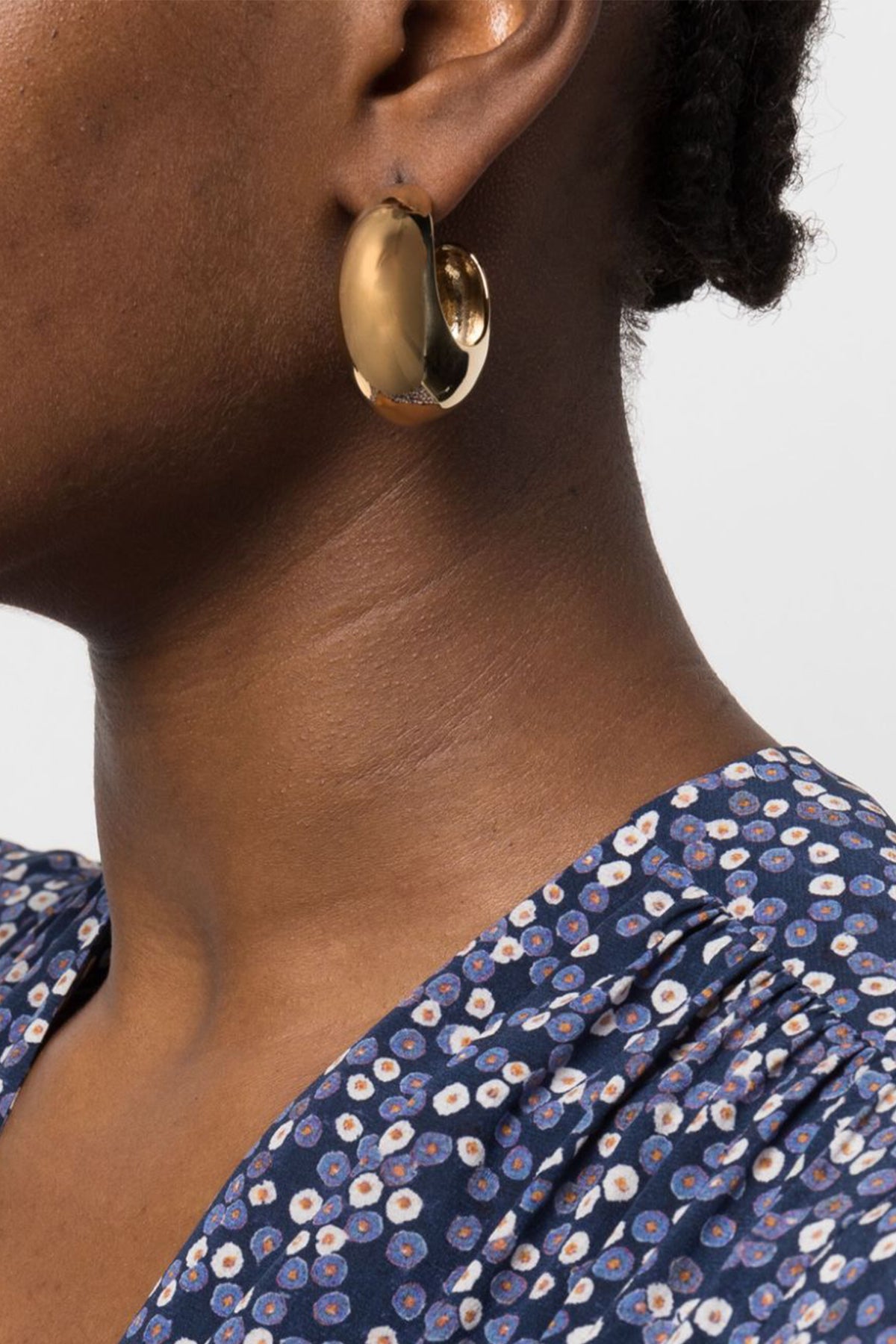 ISABEL MARANT OS gold metal earrings shiny crescent