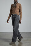jude shearling and smooth leather ballet flats