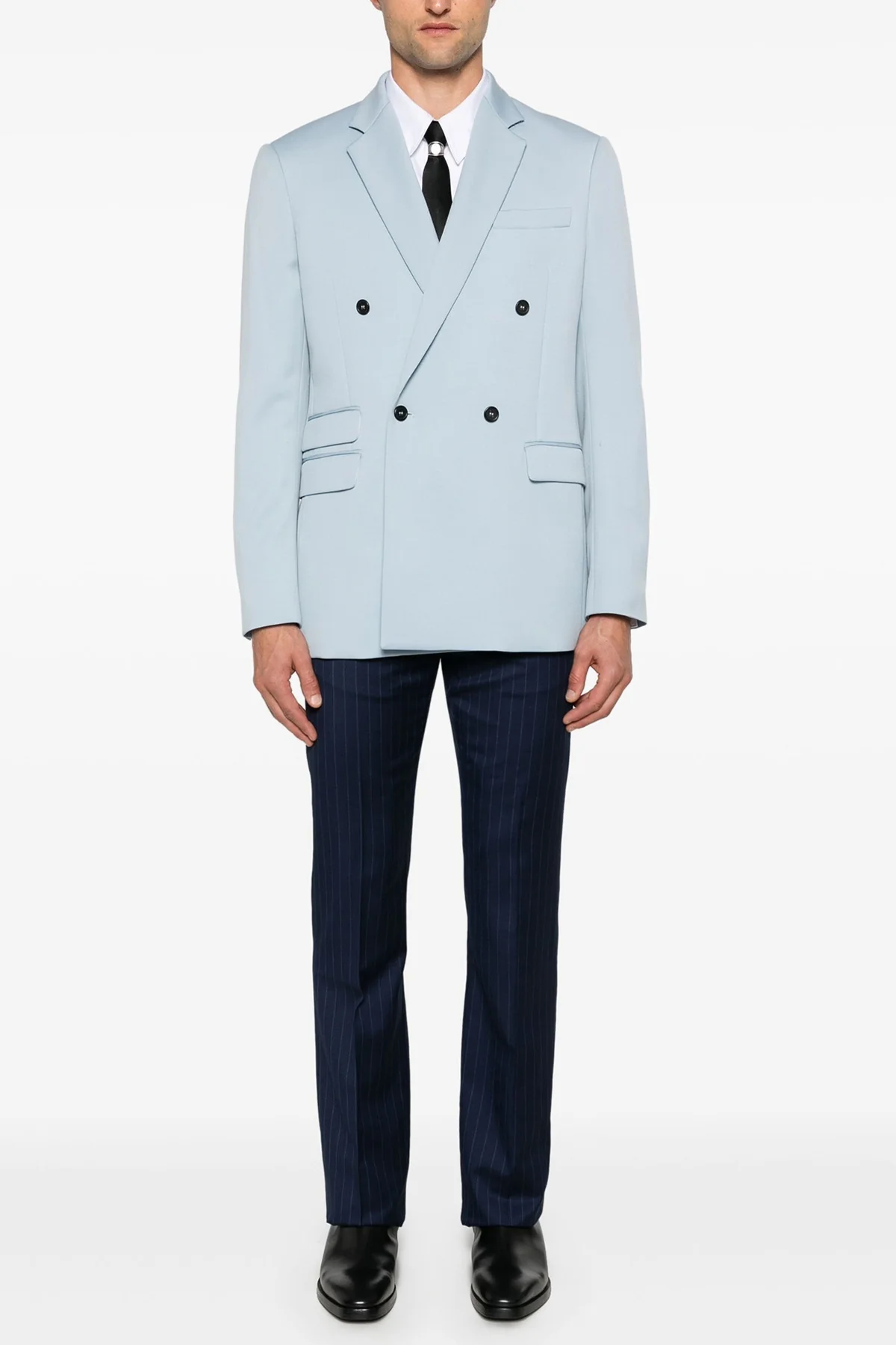 pinstripe wool pants