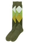 diamond-patterned cotton stocking