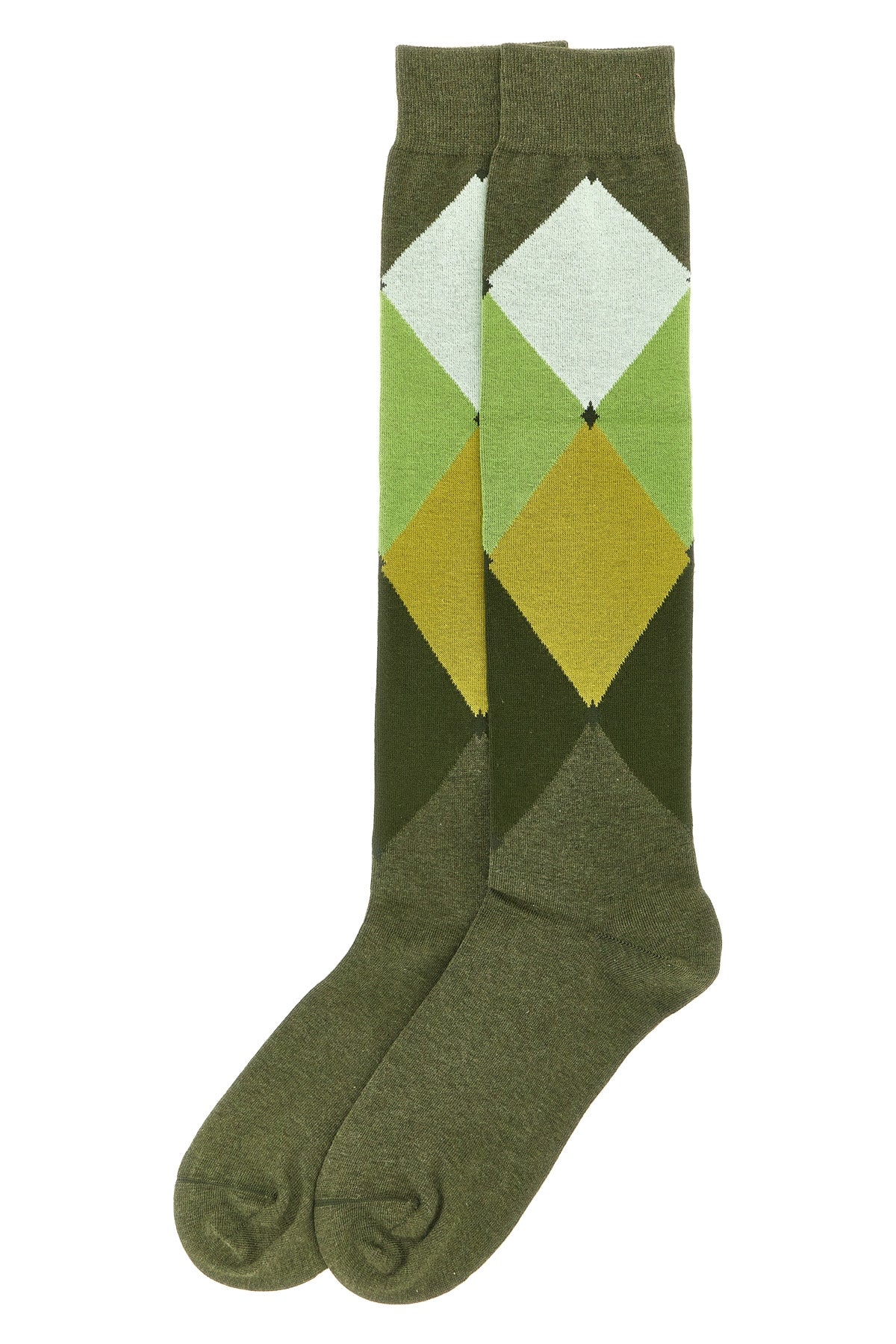 diamond-patterned cotton stocking