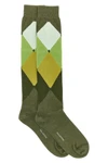 diamond-patterned cotton stocking
