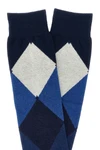 diamond-patterned cotton stocking