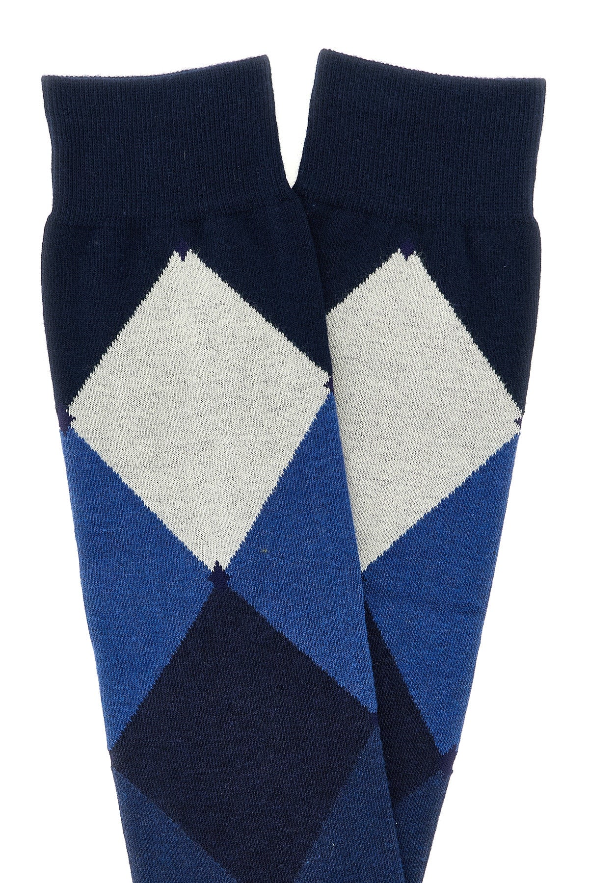 diamond-patterned cotton stocking