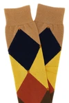 diamond-patterned cotton stocking
