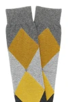 diamond-patterned cotton stocking