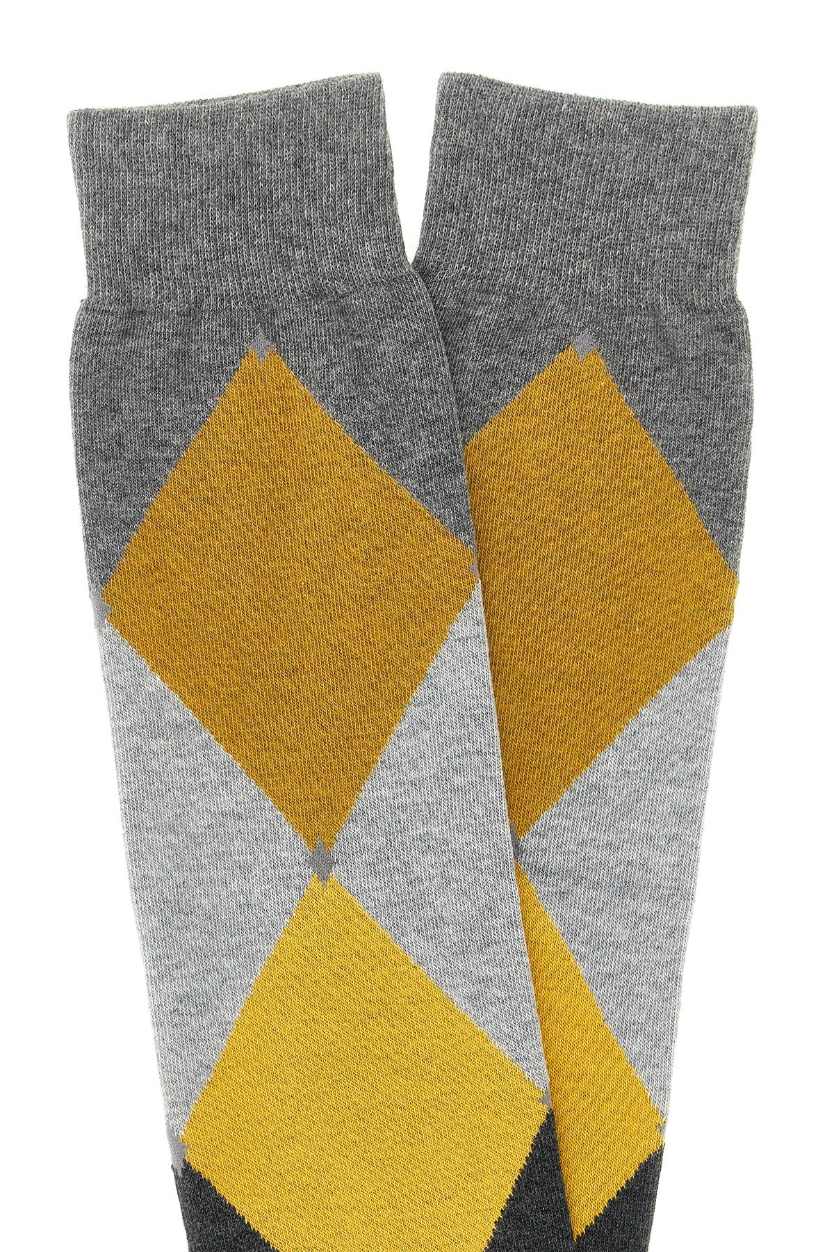 diamond-patterned cotton stocking